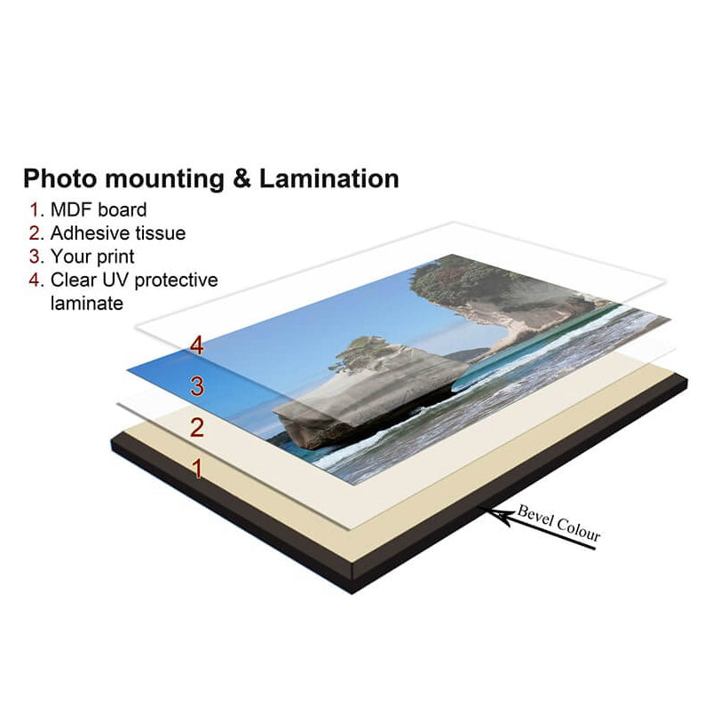 Custom Dry Mounting photos, Frameless Mounting or Plaque mounting